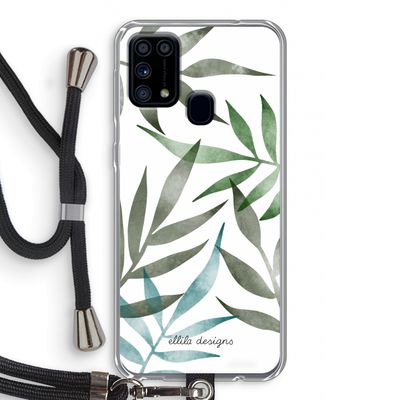 Tropical watercolor leaves: Samsung Galaxy M31 Transparant Hoesje met koord