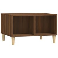 The Living Store Salontafel - Scandinavische stijl - Duurzaam hout - Ruime opbergruimte - Bruineiken - 60x50x36.5cm - thumbnail