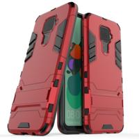 Schokbestendige PC + TPU case met houder voor Huawei Nova 5i Pro (rood)