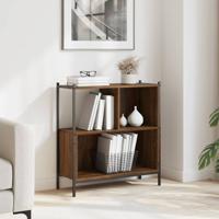Boekenkast 72x28x77,5 cm bewerkt hout bruin eikenkleur