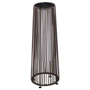 Outsunny Tuinlamp, Buitenlamp, op zonne-energie, 8 uur werking, Automatische modus, Rattan-look, 21,5 x 21,5 x 61 cm