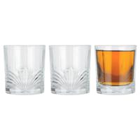 Drinkglazen Palm Springs - 3x - helder transparant - glas - 230 ml - met glas decoraties