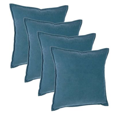 Bank/sierkussens Sophia - 4x stuks - 45 x 45 cm - polyester met rits