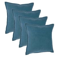 Bank/sierkussens Sophia - 4x stuks - 45 x 45 cm - polyester met rits Bank/sierkussens Sophia - 4x stuks - 45 x 45 cm - polyester met rits