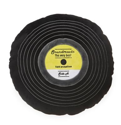 Vinyl Plaat Kussen &apos; Soundtracks&apos; Zwart 37 cm