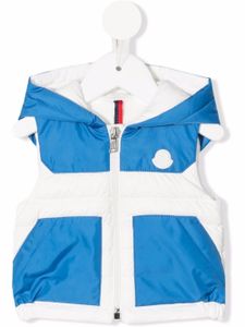 Moncler Enfant doudoune colour block à design sans manches - Bleu