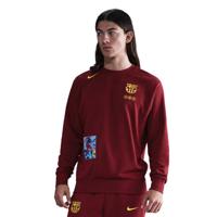 Nike FC Barcelona Club Fleece Crew Sweater 2025-2026 Donkerrood Geel