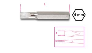 Beta 4-mm bits voor sleufschroeven 1256LP 2,0 - 012560005