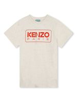 Kenzo Kids robe en coton mélangé à logo imprimé - Tons neutres - thumbnail