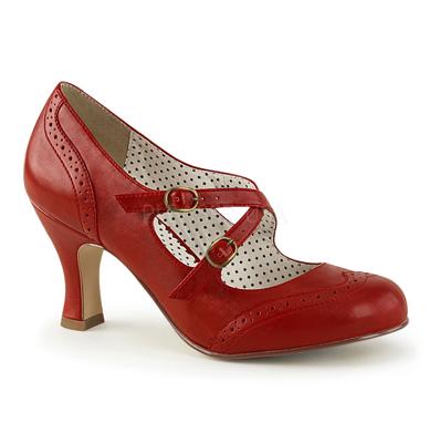 Pin Up Couture Pleaser Criss Cross Strap Flapper Red-41