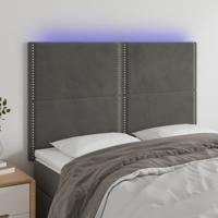Hoofdbord LED 144x5x118/128 cm fluweel donkergrijs