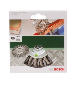 Bosch Accessories 2609256509 Schijfborstel voor haakse- en rechte schuurmachine - gevlochten draad, roestvrij, 100 mm 1 stuk(s)