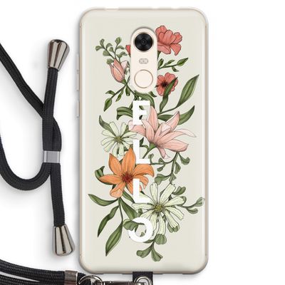 Hello bloemen: Xiaomi Redmi 5 Transparant Hoesje met koord