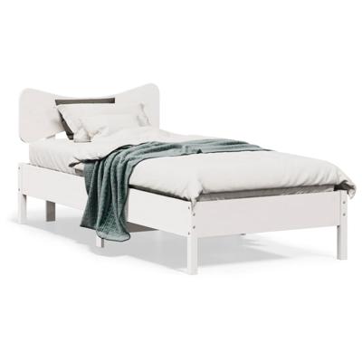 Bedframe zonder matras massief grenenhout wit 90x190 cm