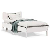 Bedframe zonder matras massief grenenhout wit 90x190 cm