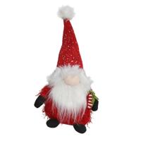 Pluche kerst gnome - kerstman - H36 cm - decoratie pop - rood Pluche kerst gnome - kerstman - H36 cm - decoratie pop - rood