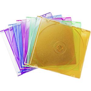 Basetech BT-2267606 CD-hoes 1 CD/DVD/Blu-Ray Blauw, Groen, Oranje, Pink, Purper Kunststof 10 stuk(s)