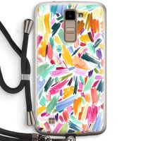 Watercolor Brushstrokes: LG K10 (2016) Transparant Hoesje met koord