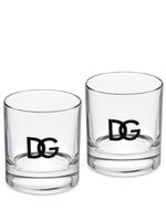 Dolce & Gabbana lot de deux verres à logo imprimé - Blanc