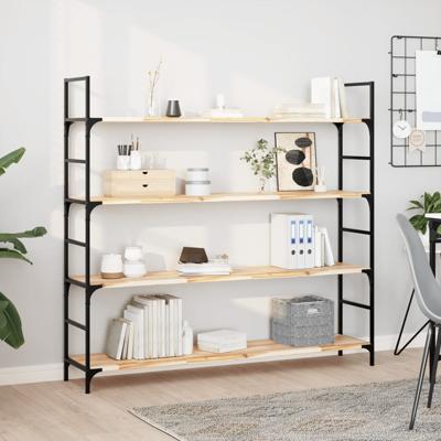Wandschappen 2 st zwevend 120x30x2 cm onbehandeld acaciahout