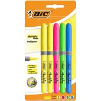 Bic markeerstift Highlighter Grip, blister van 5 stuks in geassorteerde kleuren - thumbnail