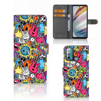 Motorola Moto G60 Wallet Case met Pasjes Punk Rock