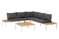 Exotan La Vida loungeset - 4-delig - Wit - Teak - thumbnail