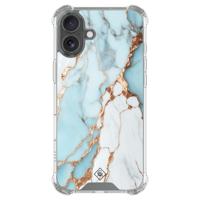 iPhone 16 shockproof hoesje - Marmer lichtblauw