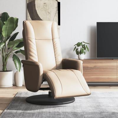 Fauteuil verstelbaar met voetensteun kunstleer cappuccinokleur