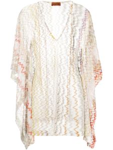 Missoni tunique transparente à motif zigzag - Blanc