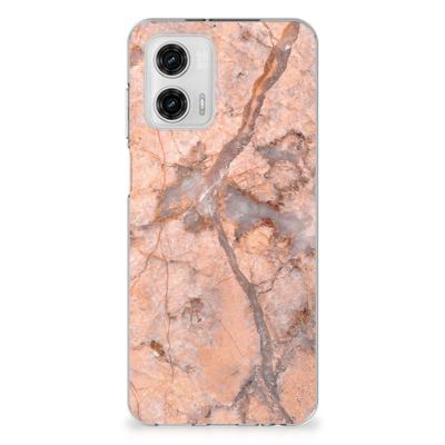 Motorola Moto G73 | TPU | Siliconen hoesje | Marmer Oranje