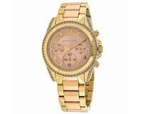Michael Kors Dames MK6316 Blair chronograaf Rosekleurige gouden wijzerplaat tweekleurige roestvrijstalen armbandhorloge