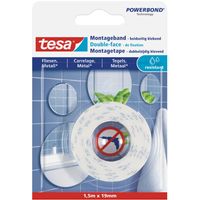 3x Tesa dubbelzijdig spiegel montagetape op rol voor metaal en tegels 1,5 meter