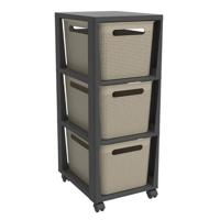 Rotho pina ladekastje met 3 laden 77x36.6x29.6 cm cappuccino/antraciet