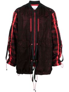 White Mountaineering veste zippée à empiècements en mesh - Noir