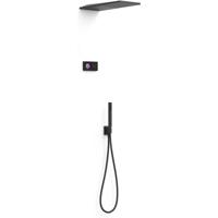 Regendouche set electronisch Tres Shower technology | Inbouw | Thermostaatkraan | 2-weg | Vierkant | Zwart mat