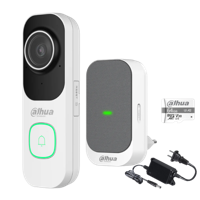 Dahua Slimme WiFi Videodeurbel Set met Gong, Voeding en 64GB SD-kaart (Wit)