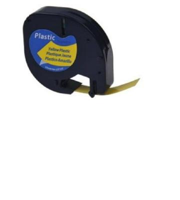 Huismerk Label Tape voor Dymo 91202 | 12 mm x 4 m | S0721620 - Zwart op Geel - 1 stuk