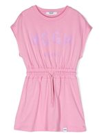 MSGM Kids robe sans manches à logo imprimé - Rose
