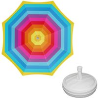 Parasol - regenboog - D160 cm - incl. draagtas - parasolvoet - 42 cm