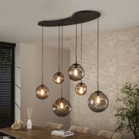 LifestyleFurn Hanglamp 'Noriko' 6-lamps, Artic Black finish