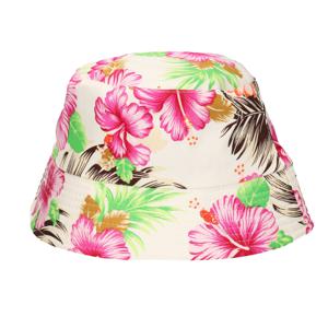 Verkleed hoedje Tropical Hawaii party - Summer print - wit - volwassenen - Carnaval - bucket hat