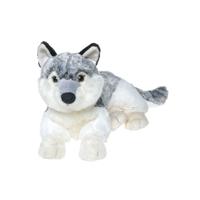 Nature Planet pluche grijze Wolf knuffel - 48 cm - Dieren speelgoed knuffels cadeau - Wolven