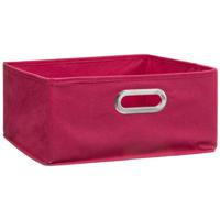 Opbergmand/kastmand - framboos roze - linnen - 14 liter - 31 x 31 x 15 cm - Opbergbox - Vakkenkast - thumbnail