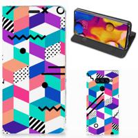 LG V40 Thinq Stand Case Blokken Kleurrijk