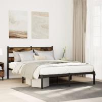 Bedframe zonder matras metaal gerookt eikenkleurig 140x190 cm