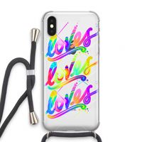 Loves: iPhone XS Transparant Hoesje met koord