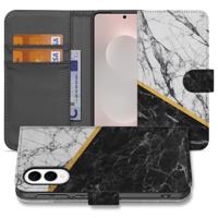 Samsung Galaxy S25 Edge | Bookcase | Marmer Wit Zwart Samsung Galaxy S25 Edge | Bookcase | Marmer Wit Zwart