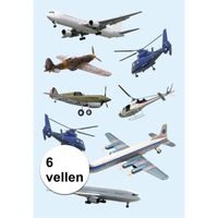 Stickervellen verschillende vliegtuigen 6x