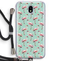 Flamingoprint groen: Samsung Galaxy J5 (2017) Transparant Hoesje met koord